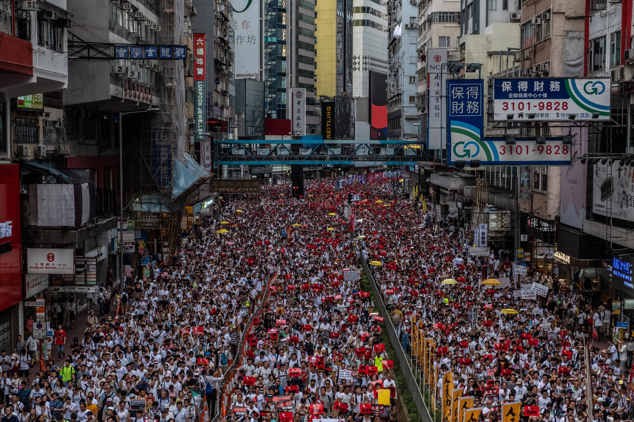 Crowded street in hong kong